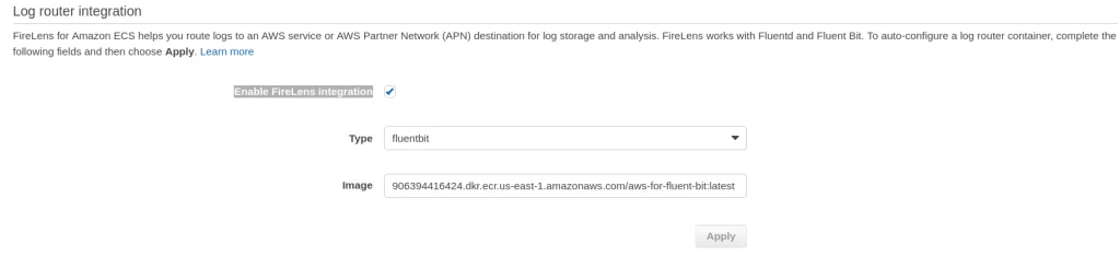 How to Forward AWS ECS logs to Apica using AWS FireLens 3 spaces LmzGprckLqwd5v6bs6m uploads wu8fOJMfWMoPrPgGNIrc image